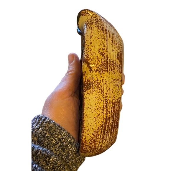 Vintage stoneware hand painted soap & sponge dish, trinket dish, - Picture 6 of 15